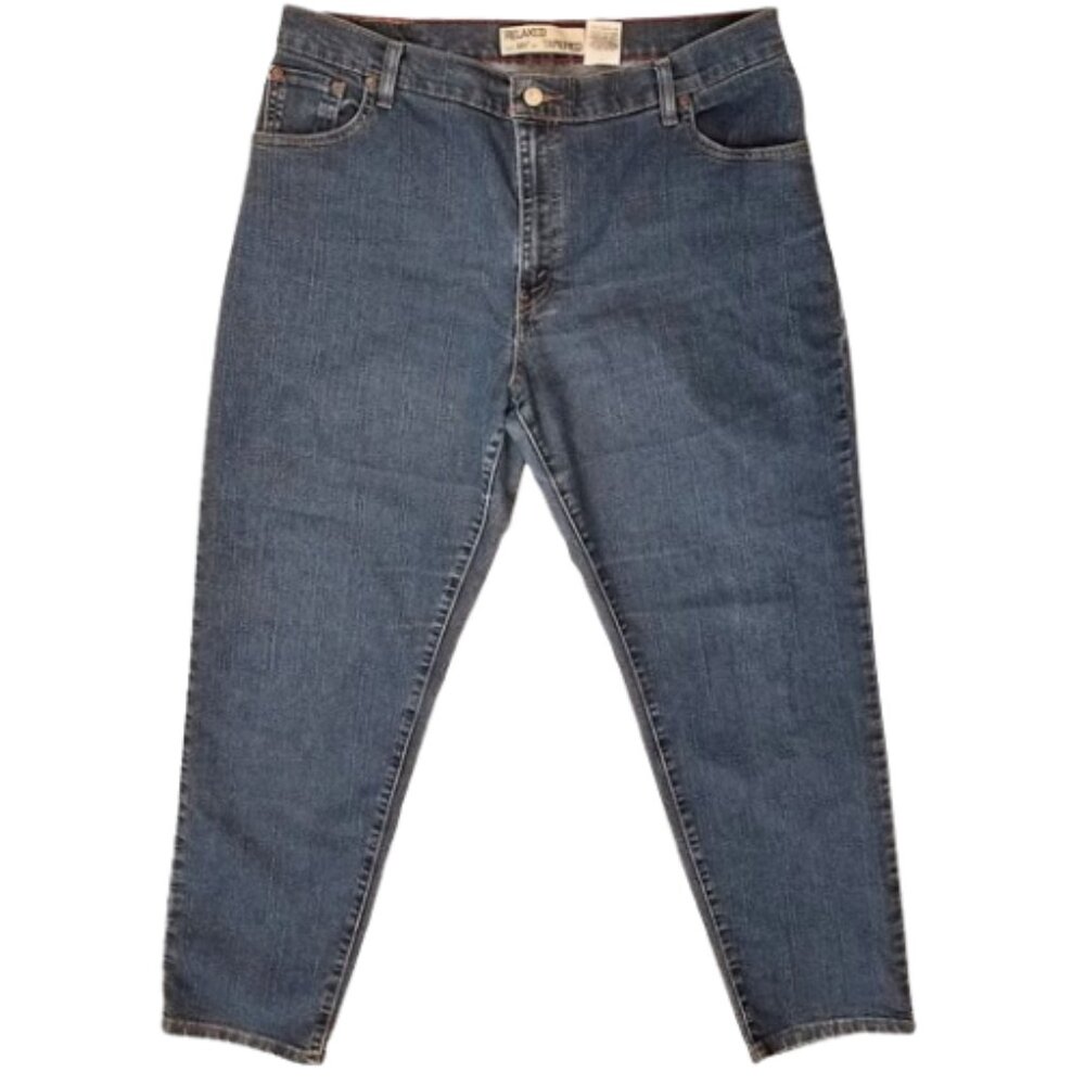 LEVIS 550 Relaxed Tapered High Rise Blue Denim Jeans - Plus Size Women's 18 M